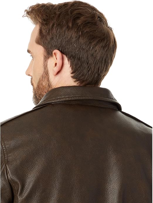 Levi's Men's Faux Leather Aviator Bomber Jacket With Sherpa Collar