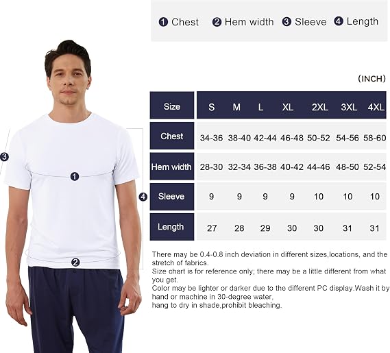 BAMBOO COOL Men's Undershirts Moisture Wicking Crewneck T Shirts 6 Pack